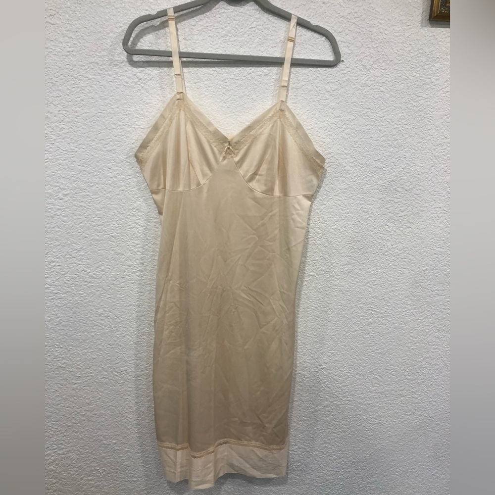 Cream satin slip dress